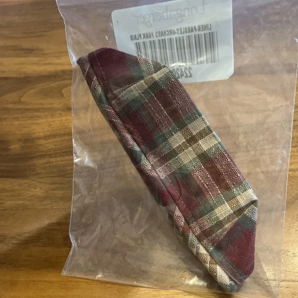 Longaberger Fabric Liner for Parsley Basket in‎ Orchard Park Plaid 2242081 NEW